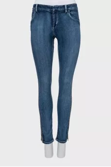 Skinny jeans with side zips