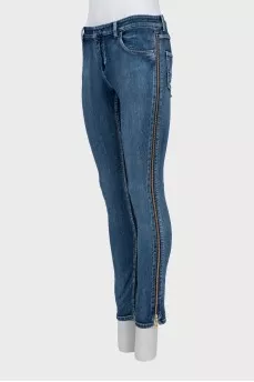 Skinny jeans with side zips