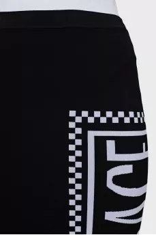 Black printed pencil skirt