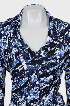 Printed dress with plunging neckline