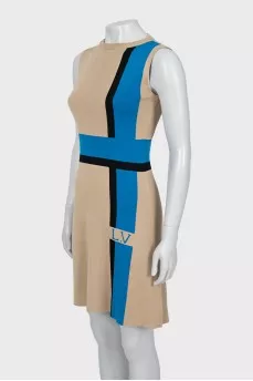 Printed fitted sleeveless dress