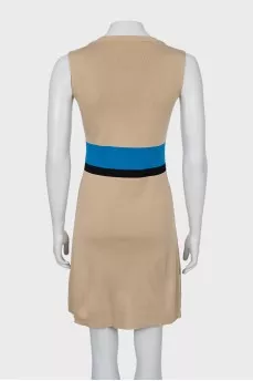 Printed fitted sleeveless dress