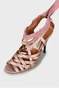 Textile sandals with ties