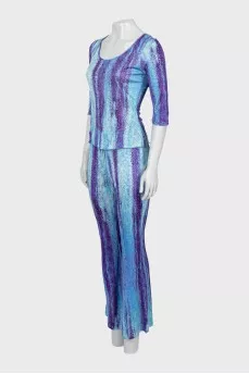 Animal print suit with trousers