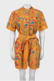 Jumpsuit in print with tag