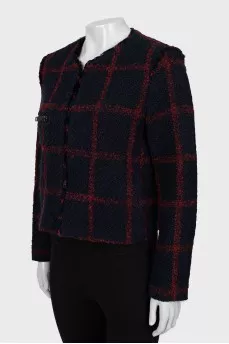 Checkered jacket with hooks
