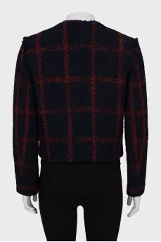 Checkered jacket with hooks