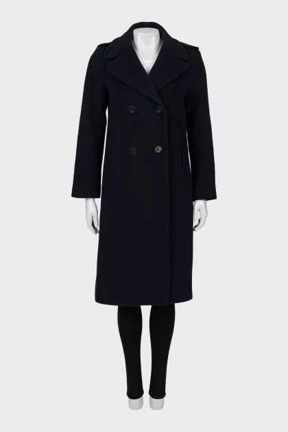 Blue straight cut coat