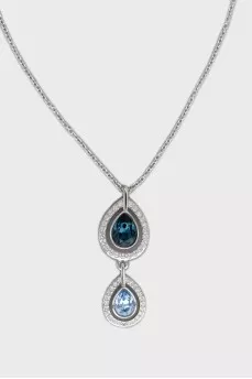 Silver pendant with crystal drops