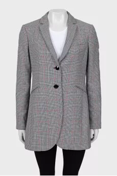 Checkered jacket with fitted cut