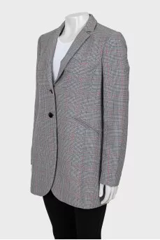 Checkered jacket with fitted cut