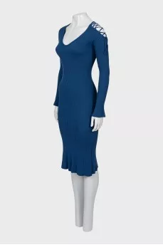 Blue off shoulder dress