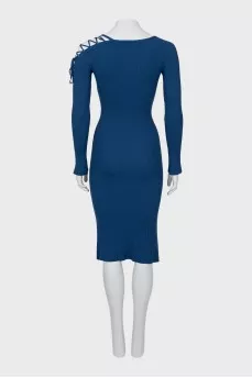 Blue off shoulder dress