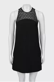A-line dress with mesh top