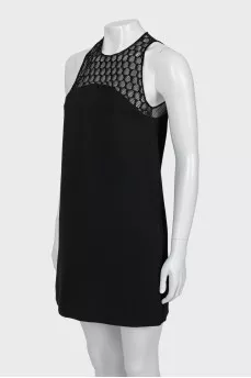 A-line dress with mesh top