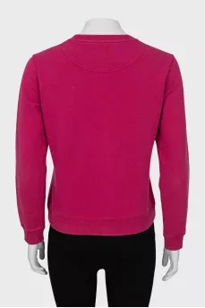 Pink sweatshirt with signature print