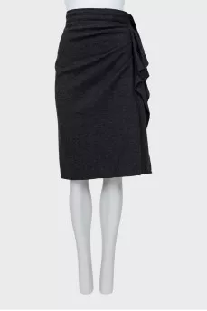 Wool skirt with frills