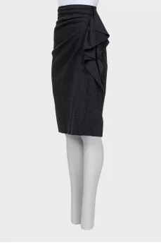 Wool skirt with frills