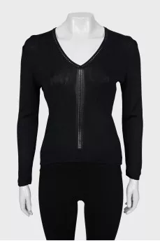 Knitted pullover in black