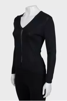 Knitted pullover in black
