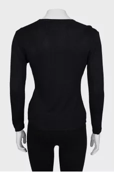Knitted pullover in black