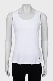 White fitted tank top