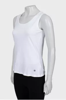 White fitted tank top