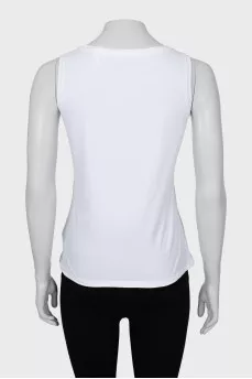 White fitted tank top