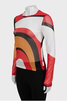 Mesh long sleeve combined color