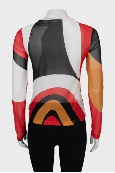 Mesh long sleeve combined color