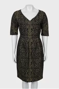 Fitted dress in animal print