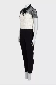 Black and white jumpsuit with lace