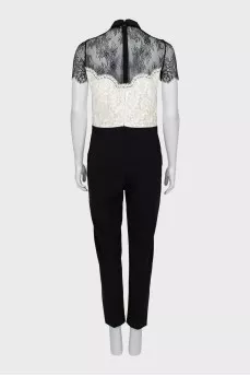 Black and white jumpsuit with lace