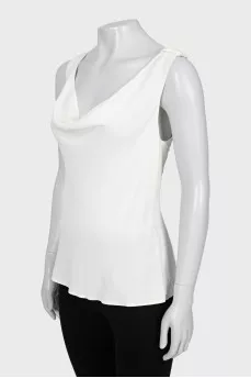 White fitted tank top
