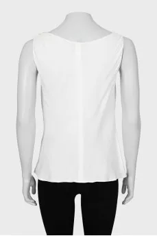 White fitted tank top