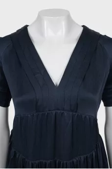 Silk dress with short sleeves