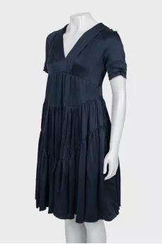 Silk dress with short sleeves