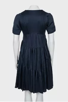 Silk dress with short sleeves