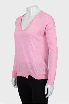 Pink jumper with perforation