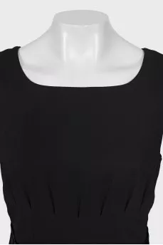 Fitted dress with velour bow