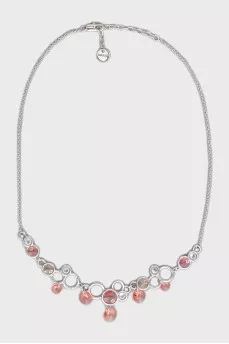 Серебристый комплект из серег и колье