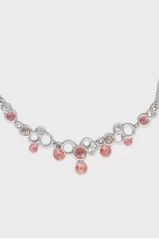 Серебристый комплект из серег и колье