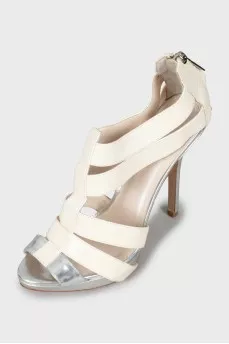 Two-tone high heel sandals