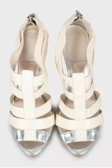 Two-tone high heel sandals