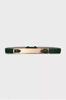 Textile belt with gold buckle