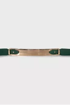 Textile belt with gold buckle
