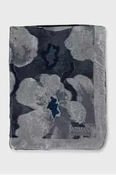 Semi-sheer scarf with floral print