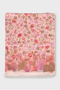 Scarf with brand logo print