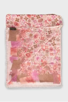 Scarf with brand logo print