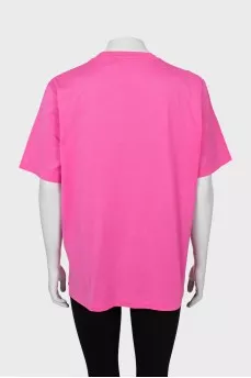 Pink T-shirt with patch pocket